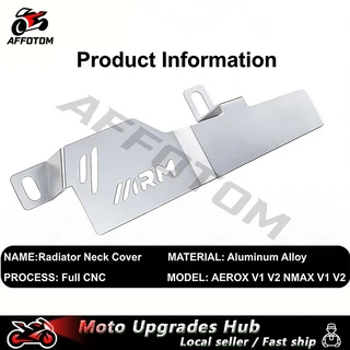AFFOTOM หม้อน้ํารถจักรยานยนต์คอ Full CNC Alloy หนาสําหรับ AEROX V1 V2 & NMAX V1 V2