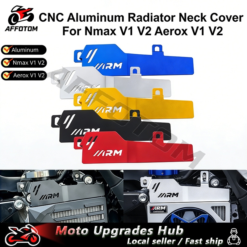 AFFOTOM หม้อน้ํารถจักรยานยนต์คอ Full CNC Alloy หนาสําหรับ AEROX V1 V2 & NMAX V1 V2