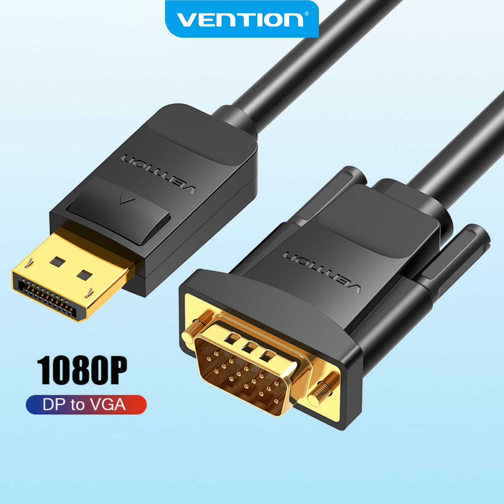 Vention สายเคเบิ้ล Dp To Vga ตัวผู้ เป็น ตัวผู้ สีทอง สําหรับหน้าจอคอมพิวเตอร์ HBL 1080P 60HZ