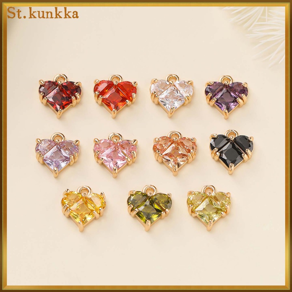 จี้ทองแท้ 18K ฝังเซอร์คอนทรงทองแดง สำหรับทำสร้อยคอและสร้อยข้อมือ