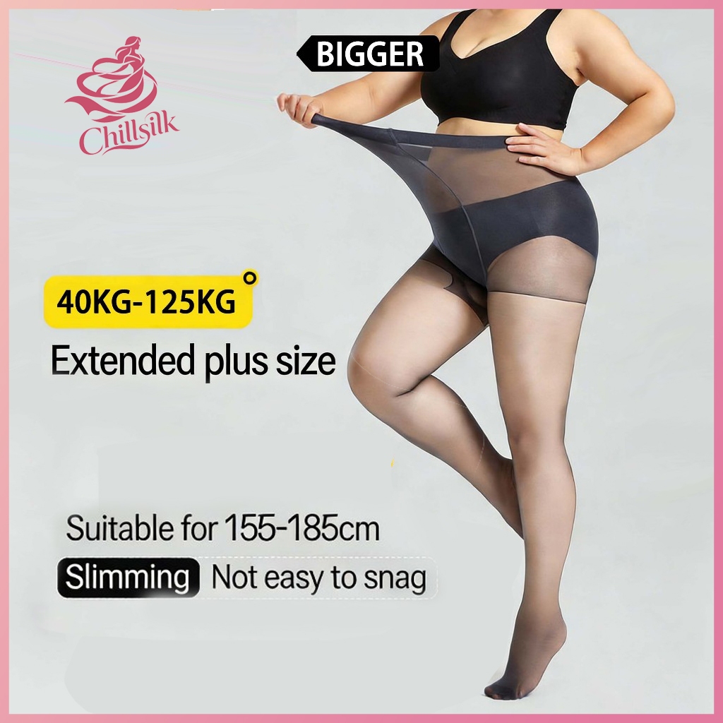 Chillsilk Plus Size ถุงน่องคนอ้วน เนียนนุ่ม ถุงน่อง  ถุงน่อง สีเนื้อ ดำ กระชับ ทน ใส่สบาย กันเสียดสีเนื้อต้นขา