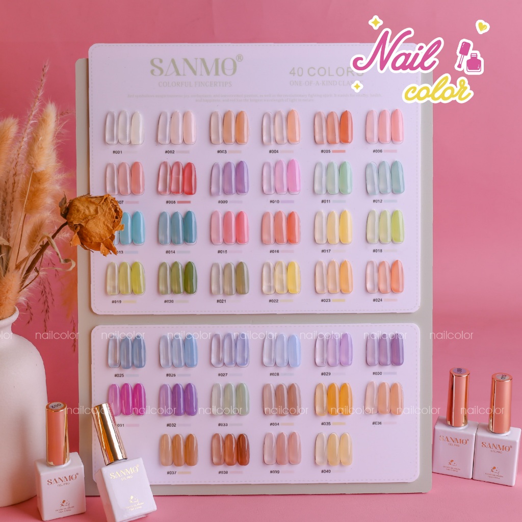 SANMO ชุดยาทาเล็บเจลเยลลี่ 40 สี โปร่งใสน้ําแข็ง พร้อมจานสีฟรี
