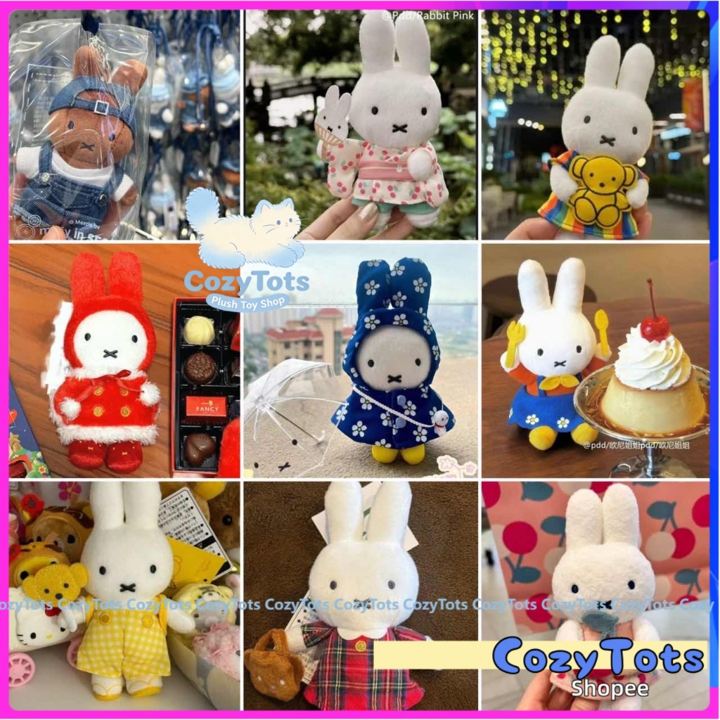 <คอลเลกชัน!>Miffy Rabbit จี้ตุ๊กตา Kawaii การ์ตูน Miffy กระต่ายรอบโซล Limited Edition คาวบอย Miffy น่ารัก 10 ซม.ตุ๊กตาจี้