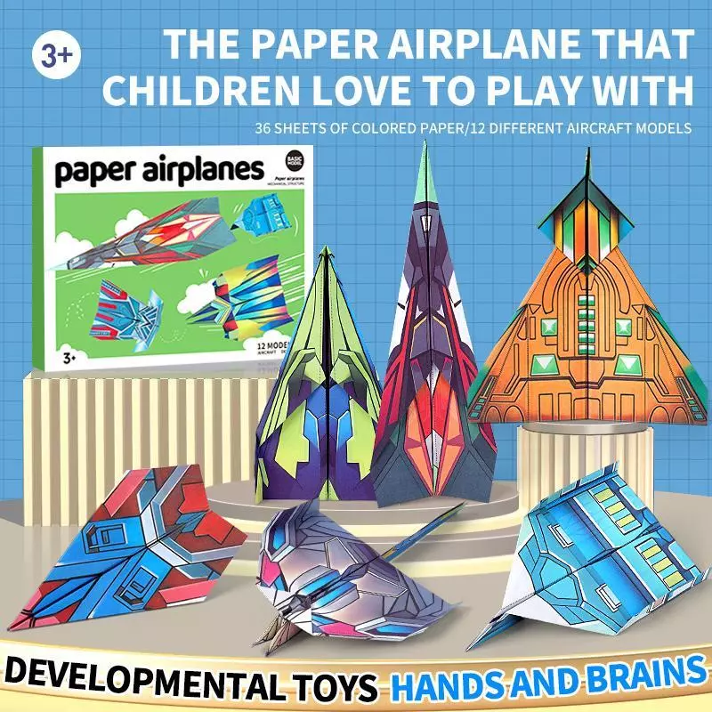 เครื่องบินกระดาษ, ชุด Origami 36 แผ่น, Origami สีสันสดใส, เครื่องบิน Origami สร้างสรรค์