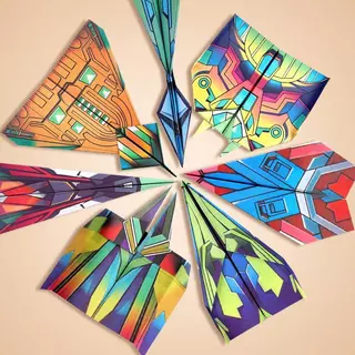เครื่องบินกระดาษ, ชุด Origami 36 แผ่น, Origami สีสันสดใส, เครื่องบิน Origami สร้างสรรค์