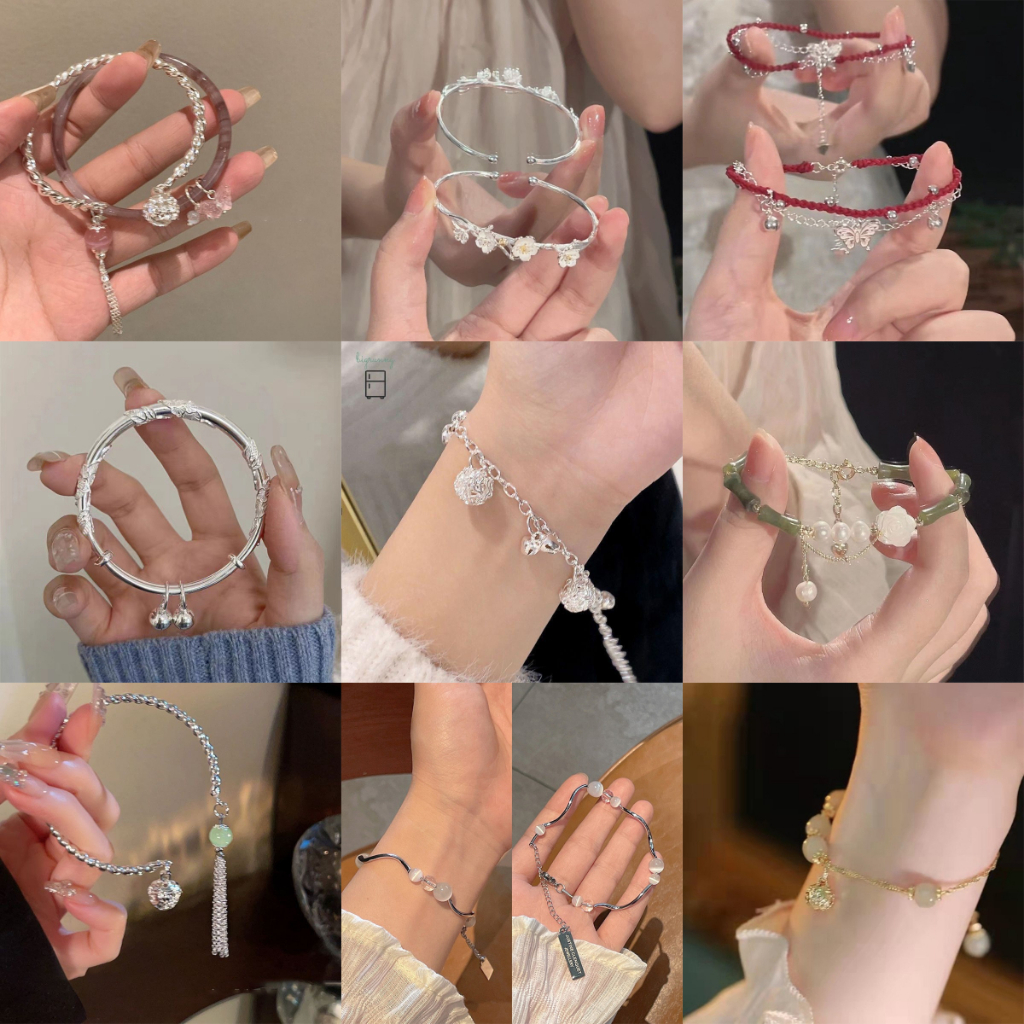 สร้อยข้อมือ สีเงิน พร้อมกระดิ่ง สามารถปรับได้ เครื่องประดับ ของขวัญ สําหรับผู้หญิง