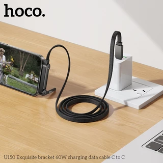 hoco. U150 สายชาร์จเร็ว PD60W Fast Charging Data Cable Type C to Type C สายชาร์จส่งข้อมูล สายถักแบบวงเล็บ 90 องศา