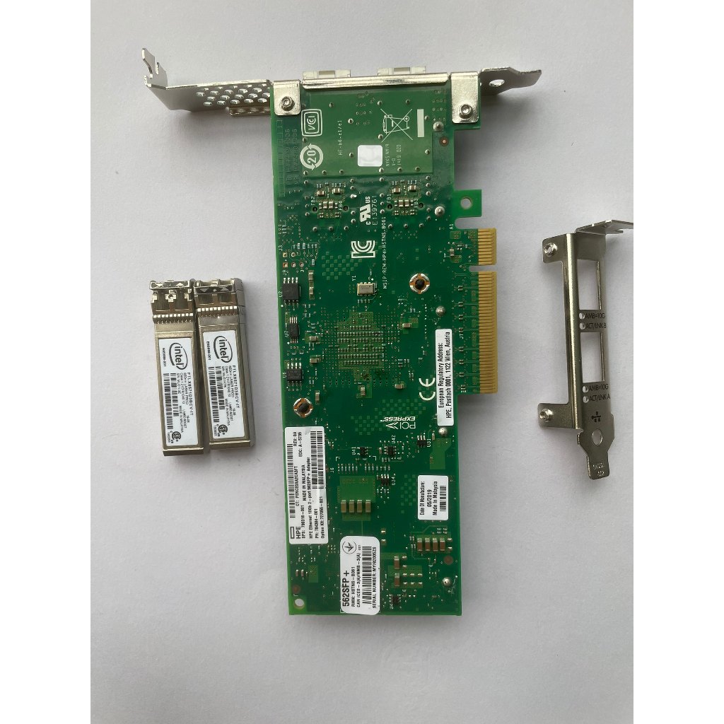 [สต๊อกพร้อม] HPE 562SFP+intel SFP X710-DA2 สไตล์เดียวกัน Intel x710AT2 ชิปหลัก Dual Port 10G การ์ดเค
