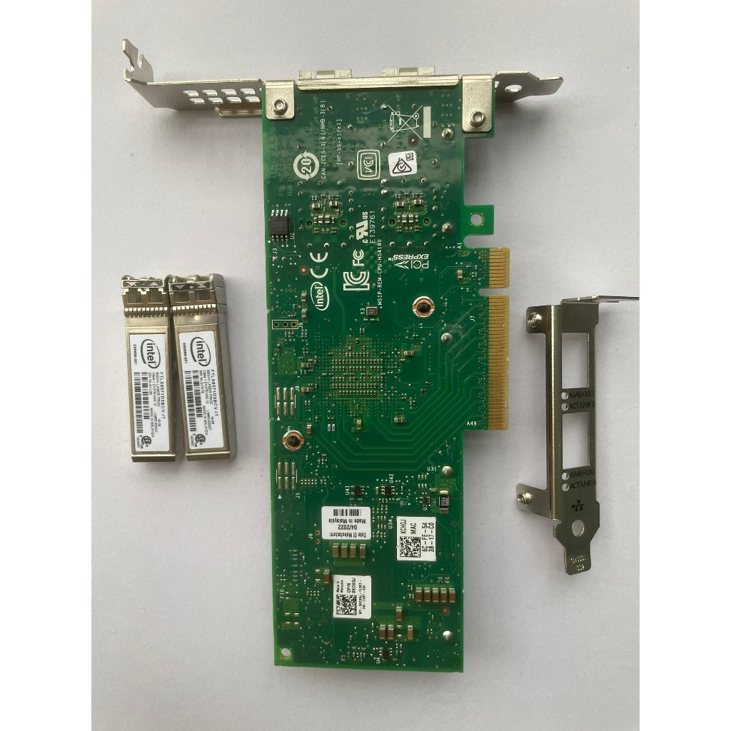 [สต๊อกพร้อม] intel X710-DA2 รุ่น DELL Dual Port 10G SFP การ์ดเครือข่ายไฟเบอร์ออปติก intelx710 ชิปเซิ