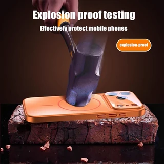 กรณีแม่เหล็กที่แข็งแกร่งสําหรับ iPhone 17 PRO MAX 16 PRO MAX 17 Air 17 PRO 15 14 13 12 16 Plus ป้องกันเลนส์ Matte กันกระแทก Hard ปลอก