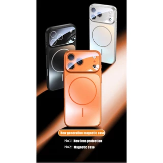 กรณีแม่เหล็กที่แข็งแกร่งสําหรับ iPhone 17 PRO MAX 16 PRO MAX 17 Air 17 PRO 15 14 13 12 16 Plus ป้องกันเลนส์ Matte กันกระแทก Hard ปลอก