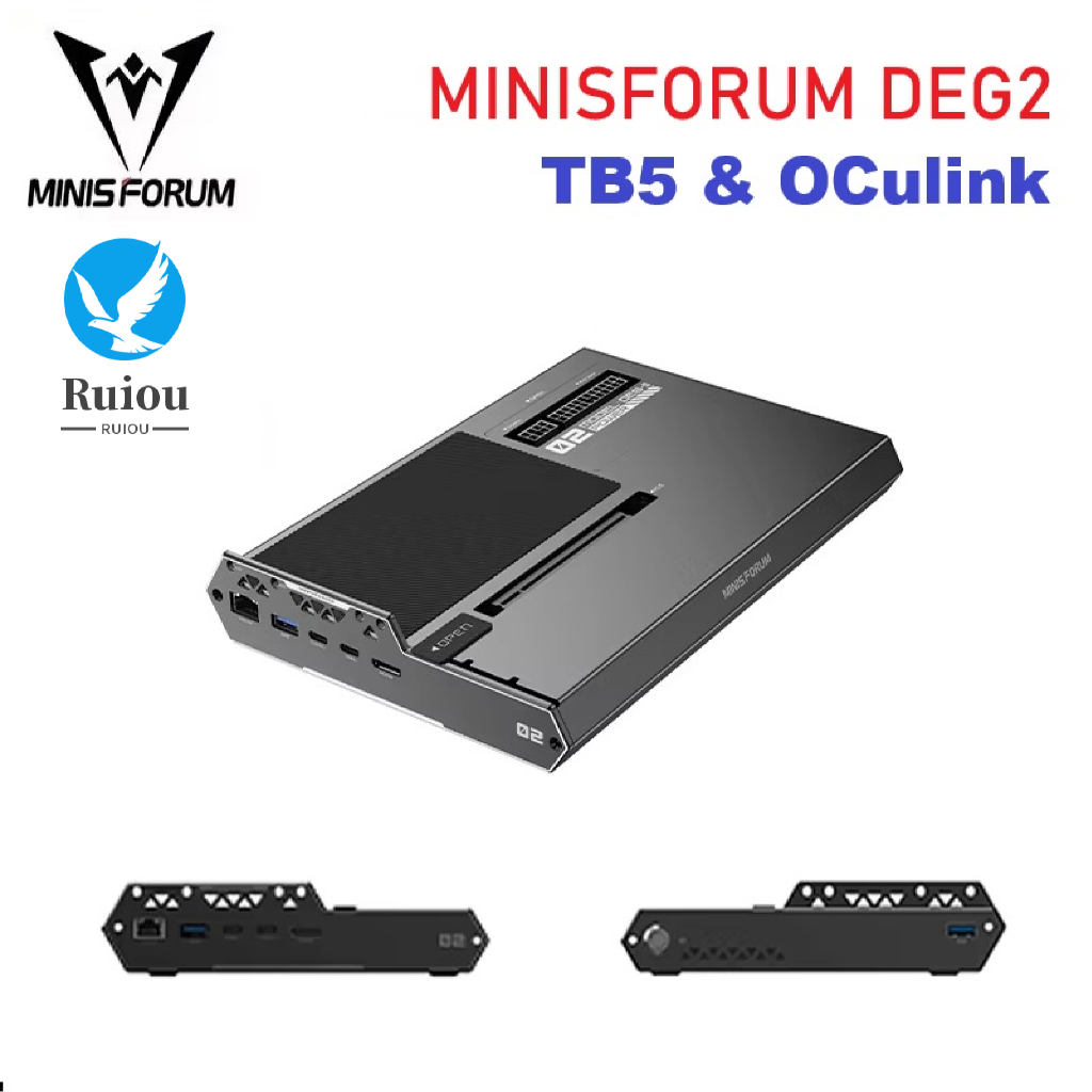 MINISFORUM DEG2 กราฟิกการ์ด Docking station OCuLink & TB5 eGPU Dock PCIe 44 64Gbps, 80Gbps TB5, ATX/