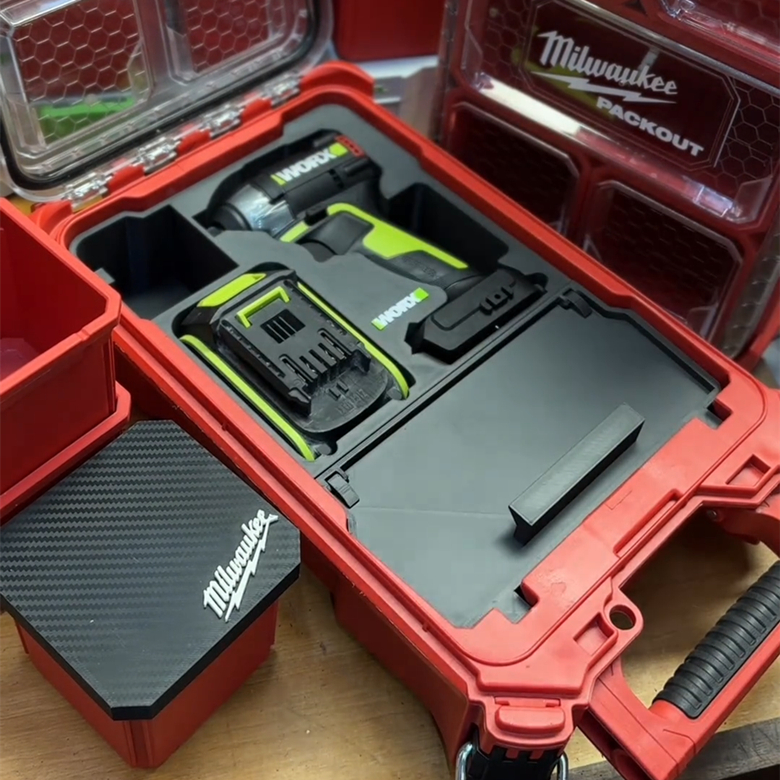 ซับในการพิมพ์ 3D ปรับให้เข้ากับกล่องเครื่องมือ 8435 WORX WU291D กันกระแทกไขควงเก็บ