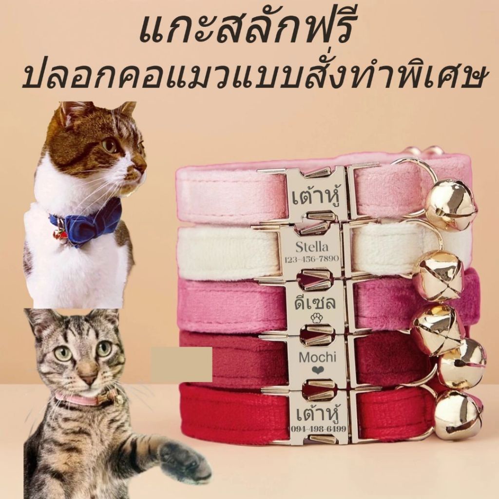 ส่วนบุคคลปลอกคอแมวผูกโบว์ชุด,กํามะหยี่แมวปก,ที่กําหนดเองแมวปกด้วยชื่อแกะสลัก,แกะสลักชื่อสัตว์เลี้ยงแท็กชื่อ