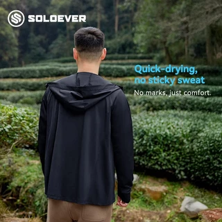 【TH Delivery 】SOLOEVER เสื้อฮู้ดกันแดด เสื้อกันยูวี UPF50+ เนื้อผ้าบางใส่สบาย เร็วและระบายอากาศดี ไซส์ เสื้อเย็น มีหมวกกันแดด ซิปปิดหน้า M-2XL