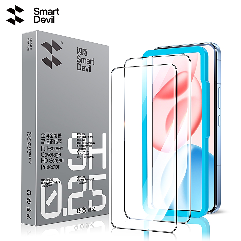 SmartDevil กระจกนิรภัยสําหรับ Honor 400Pro High-Definition Anti-blue Light, Anti-drop และ Anti-Fingerprint ฟิล์มป้องกันแบบเต็มหน้าจอ