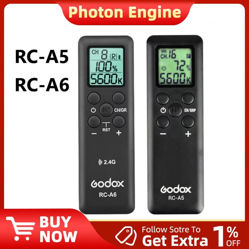 Godox รีโมทคอนโทรล RC-A5 RC-A6 สําหรับ Godox ไฟวิดีโอ Led SL-60W SL-100W SL-150W SL-200W LEDP260C LE