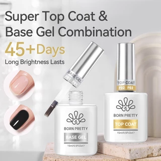 BORN PRETTY Gel Nail Polish Super Top Coat Base Gel Set ชุดเพ้นท์เล็บติดทนนาน 15ml