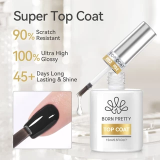 BORN PRETTY Gel Nail Polish Super Top Coat Base Gel Set ชุดเพ้นท์เล็บติดทนนาน 15ml