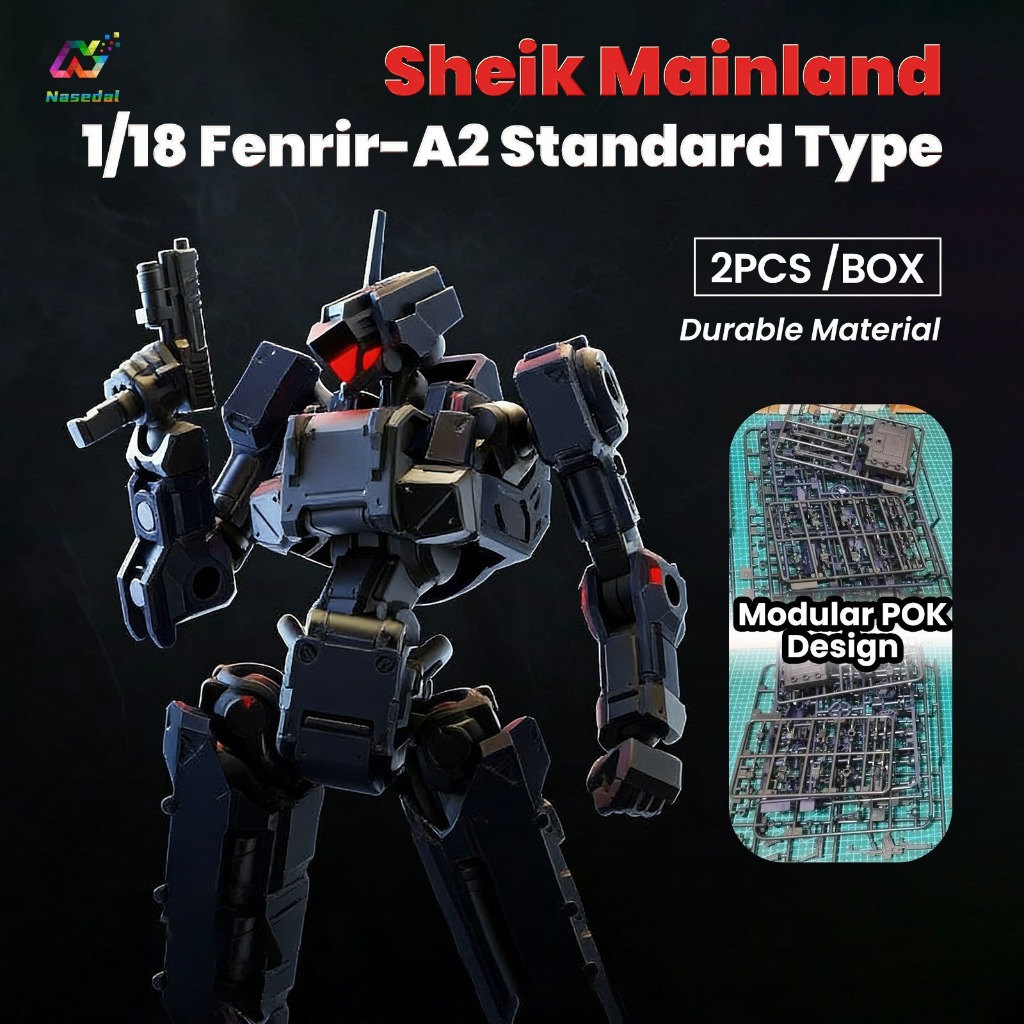Sheik แผ่นดินใหญ่ 1/18 3MIN-A Series Fenrir-A2 Standard Type Model Kit - 2 ชุด (สีเดียวกัน) ใน 1 กล่อง Modular POK Semi-Skeleton(ไม่มีลําตัว) สําหรับรุ่น Hobby Display & Collection
