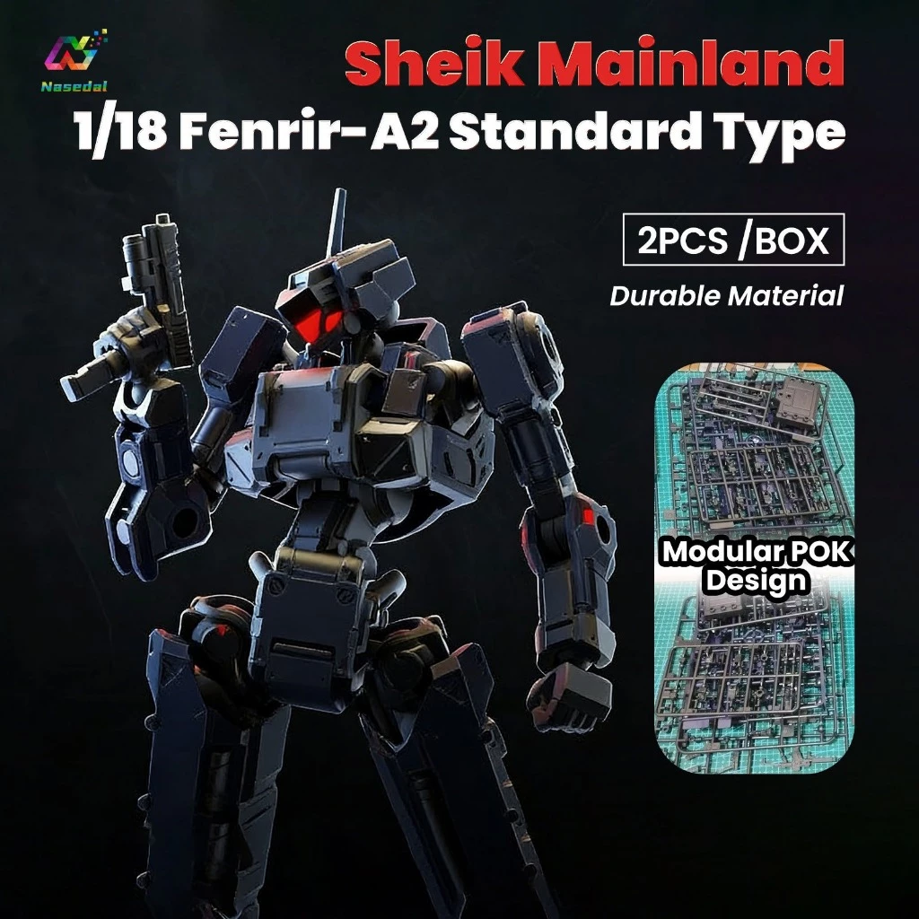 Sheik แผ่นดินใหญ่ 1/18 3MIN-A Series Fenrir-A2 Standard Type Model Kit - 2 ชุด (สีเดียวกัน) ใน 1 กล่อง Modular POK Semi-Skeleton(ไม่มีลําตัว) สําหรับรุ่น Hobby Display & Collection