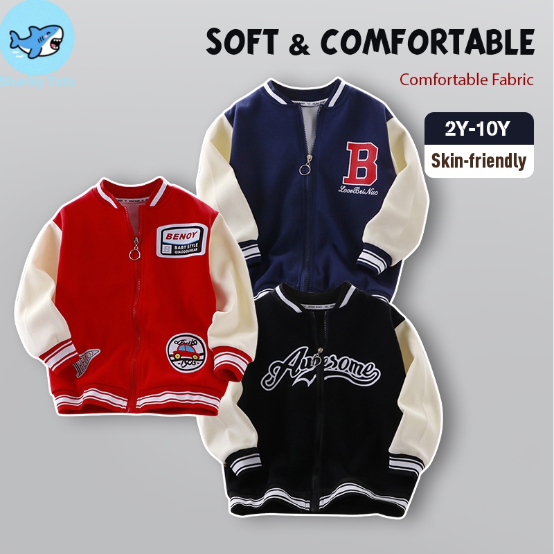 【BKK Delivery】เสื้อเบสบอลเด็กสไตล์เกาหลี ผู้ชาย-หญิง อายุ 2-10 ปี ผ้าฝ้ายนุ่ม ปักลาย ใส่สบาย