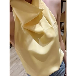 (จัดส่งในกรุงเทพฯ)Latata - เสื้อกั๊กเชือกแขวนคอ แขนกุด สีทึบ สำหรับสาวๆ ในฤดูร้อน