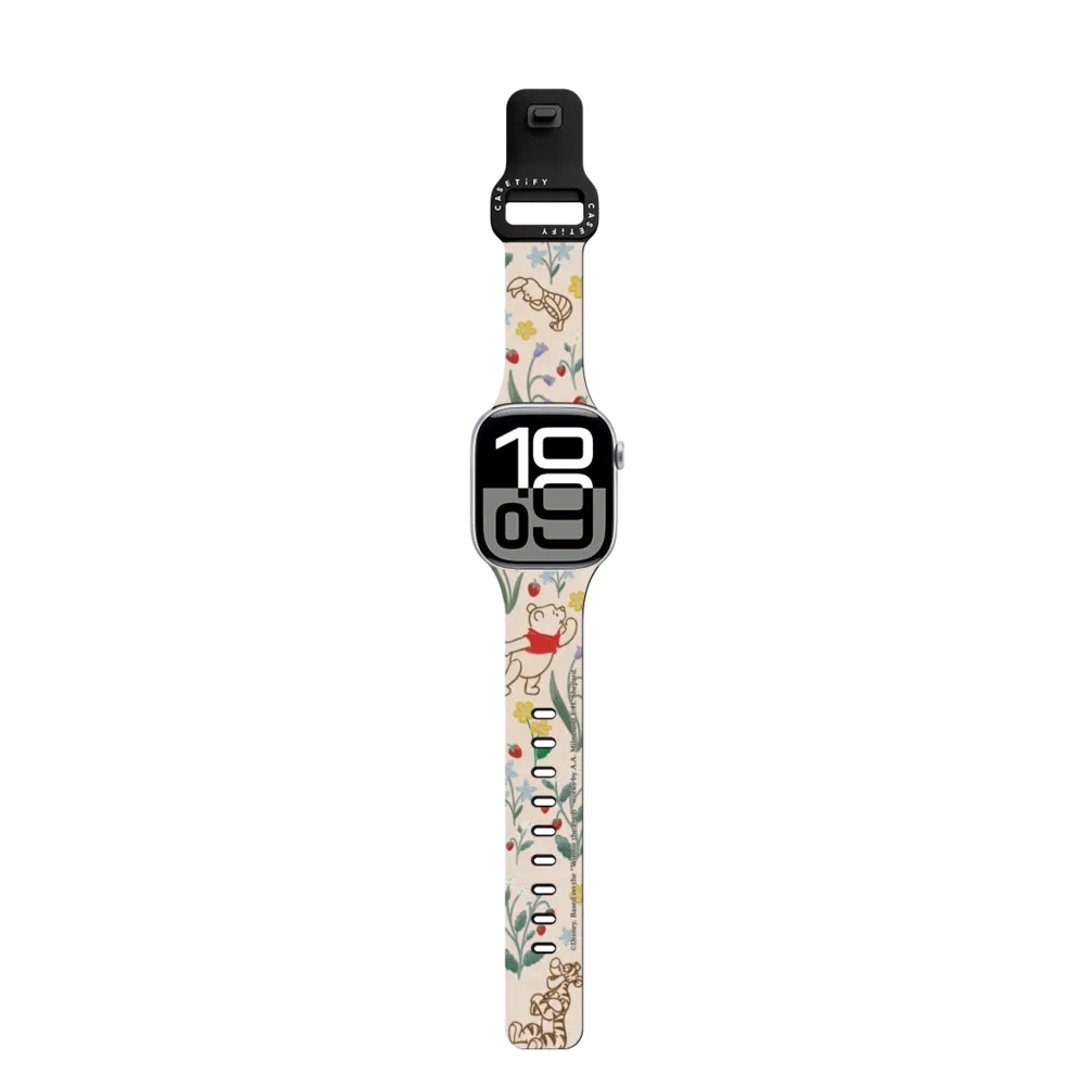 สายนาฬิกา Winnie the Pooh เหมาะสําหรับ Apple Watch 38mm/40mm/41mm/s10 42mm น่ารักการ์ตูนสไตล์ใหม่ 42mm/44mm/45mm/s10 46mm/49mm สายซิลิโคน