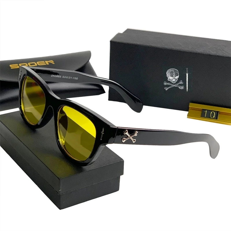แว่นตา Night Vision แว่นกันแดดน้ําตาลผู้หญิงสไตล์เกาหลี มาพร้อมม่านบังแดดและป้องกันรังสียูวี