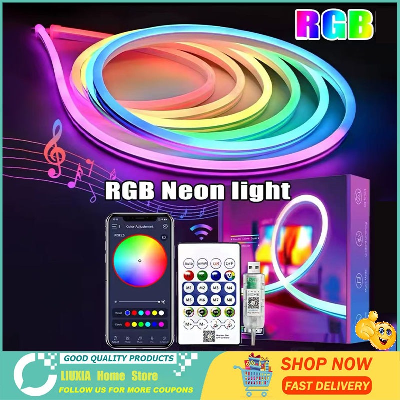 ไฟ LED วิ่งได้ IC programmable ควบคุม WiFi+Bluetooth ปรับสีตามเพลง กันน้ำ IP65 ใช้ตกแต่งภายนอก