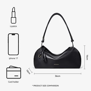 BOSTANTEN Puzzle Bag กระเป๋าสะพายไหล่ผู้หญิง ใต้วงแขน ดีไซน์โค้งมนทันสมัย ใช้งานอเนกประสงค์ เหมาะสำหรับทุกวัน