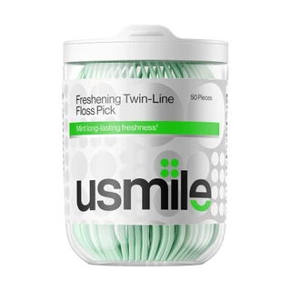 usmile Floss Pick Twin-Line Tooth Clean Freshening ไหมขัดฟัน เส้นคู่ ปลอดภัยต่อเหงือก 18/50/200 ชิ้น