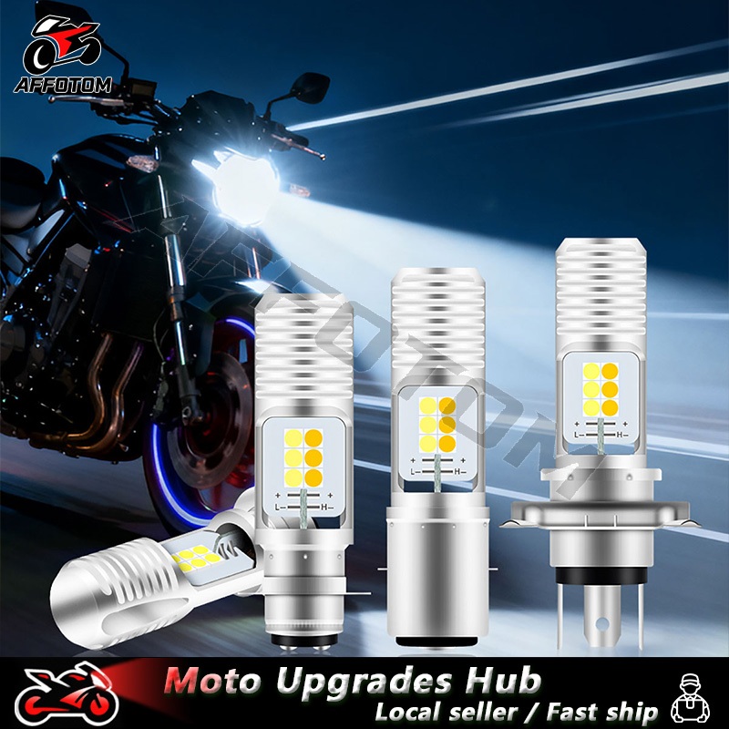 AFFOTOM 12V LED ไฟหน้ารถจักรยานยนต์ P15D H6 H4 BA20D ไฟหน้ารถจักรยานยนต์ Spotlight