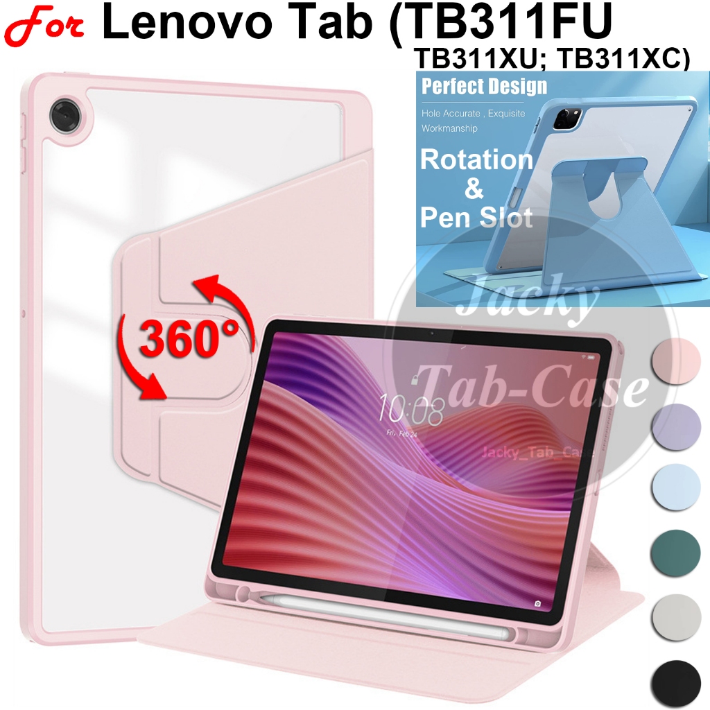 สําหรับ Lenovo Tab 10.1 "รุ่น TB311FU TB311XU TB311XC อะคริลิคโปร่งใส 360 หมุนแท็บเล็ตปากกาฝาครอบ