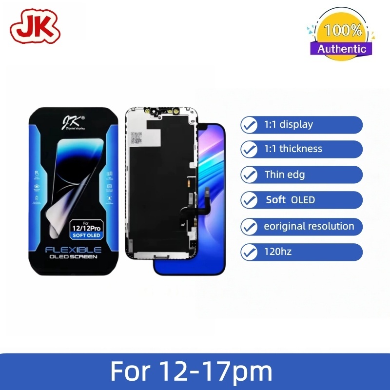 JK OLED 120hz หน้าจอ 1:1 Windows รองรับ True Tone ปลูก IC สําหรับ iPhone 13 14 15promax 16pm จอแสดงผลเปลี่ยนชิ้นส่วน