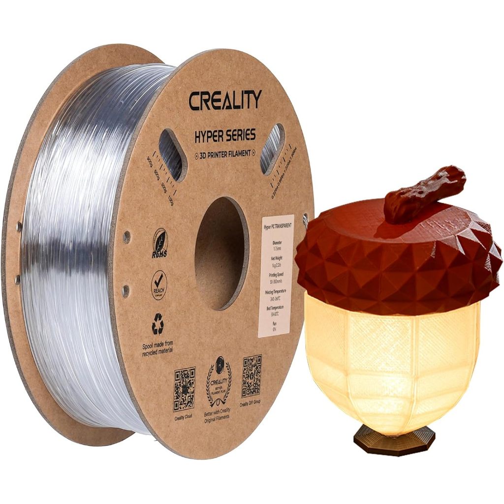 Creality Hyper PC Filament สําหรับการพิมพ์ 3D, 3D เครื่องพิมพ์ Filament พร้อมความต้านทานความร้อนสูง,