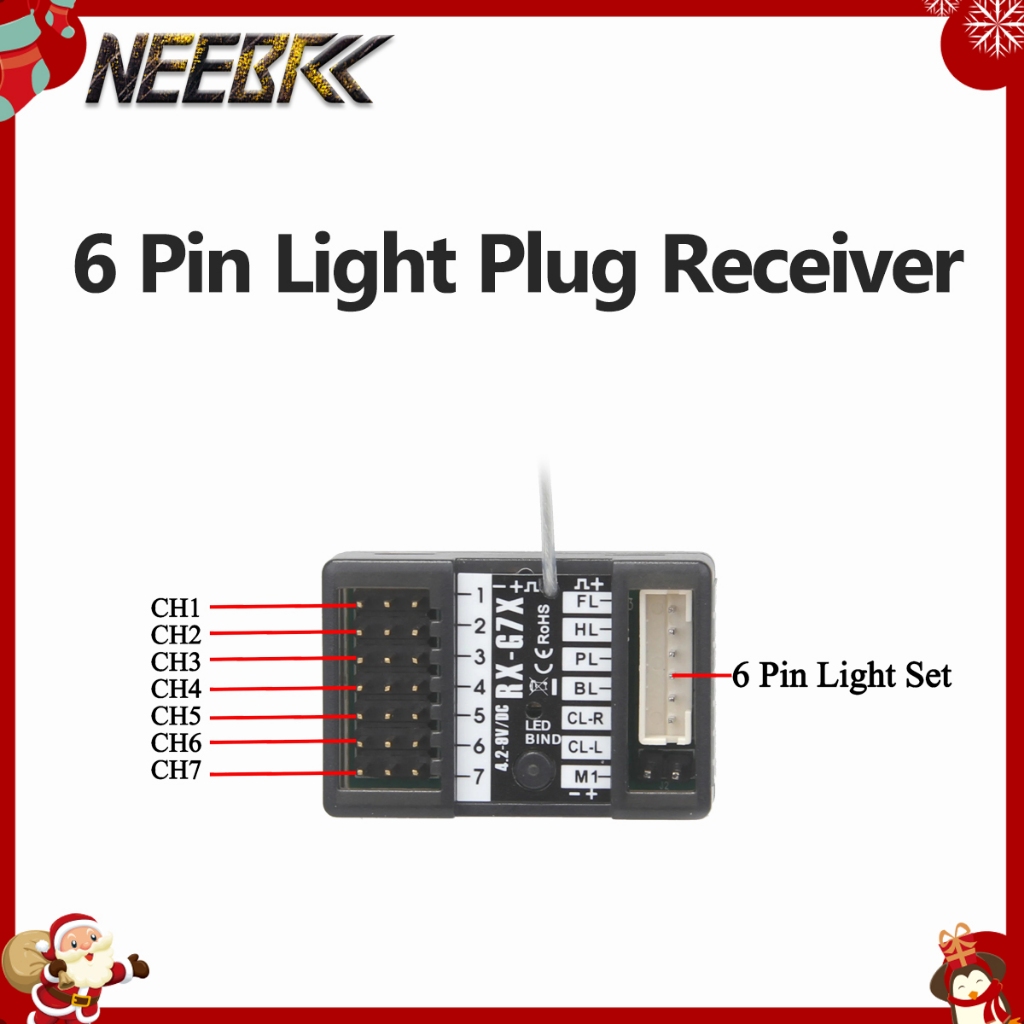 NEEBRC 7CH 2.4G Winch Controller MN Light Control Receiver สําหรับ RC รถ Crawler MN78 MN99S MN82 MN1