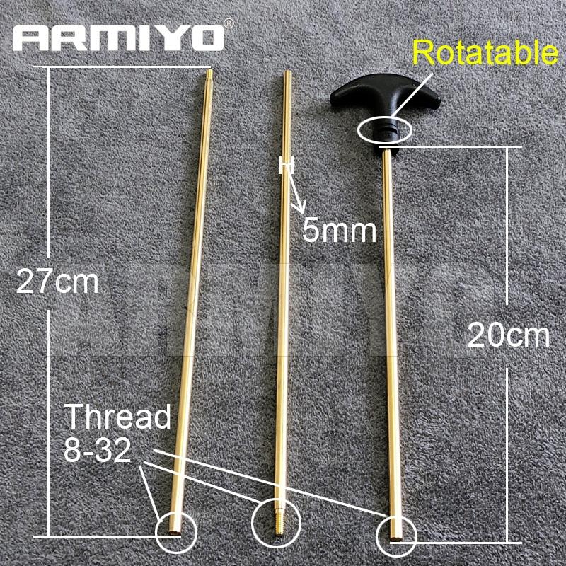Armiyo 4 มม.5 มม. Dia ทองเหลือง/อลูมิเนียมหมุน Rod Bore แปรงชุดทําความสะอาดด้ายขนาด 5-40 / 8-32