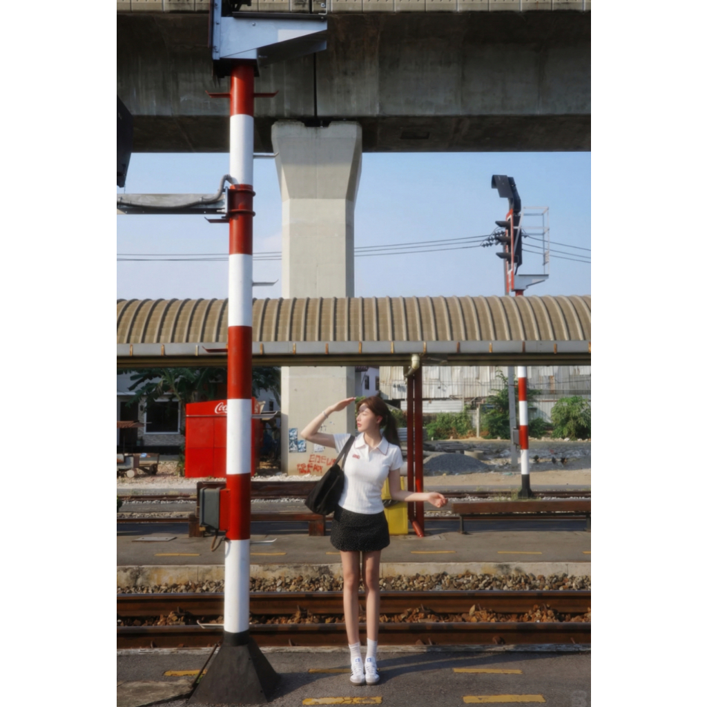 🤍 ส่งไวจากไทย🤍 เสื้อยืดคอปกแขนสั้น กระดุมหน้า ผ้านิ่ม ใส่บาย ลุคมินิมอล สไตล์เกาหลี (พร้อมส่ง) - 4