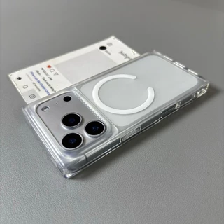 【Square Frosted translucent/Matte acrylic hard case/White】เคส compatible for iPhone 13 14 15 16 17 pro max case