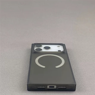【Square Frosted translucent/Matte acrylic hard case/White】เคส compatible for iPhone 13 14 15 16 17 pro max case