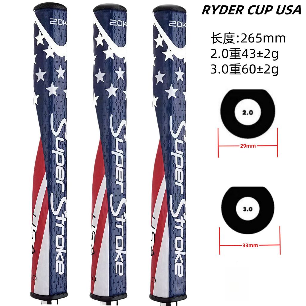 ใหม่ Ryder Cup USA Style Golf Putter Grip PU สบาย Stable Putting Grip