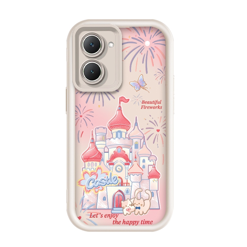 สําหรับ iQOO Z9 Lite/iQOO Z9 Lite 5G,รูปแบบดอกไม้ไฟหล่อ,เคสโทรศัพท์ซิลิโคนป้องกันการตก