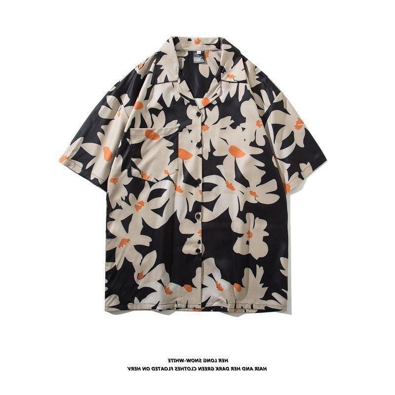 [จัดส่งในท้องถิ่น] เสื้อเชิ้ต แขนสั้น พิมพ์ลายหนังสือพิมพ์ ทรงหลวม สไตล์เกาหลี และฮ่องกง แฟชั่นฤดูร้อน สําหรับผู้ชาย