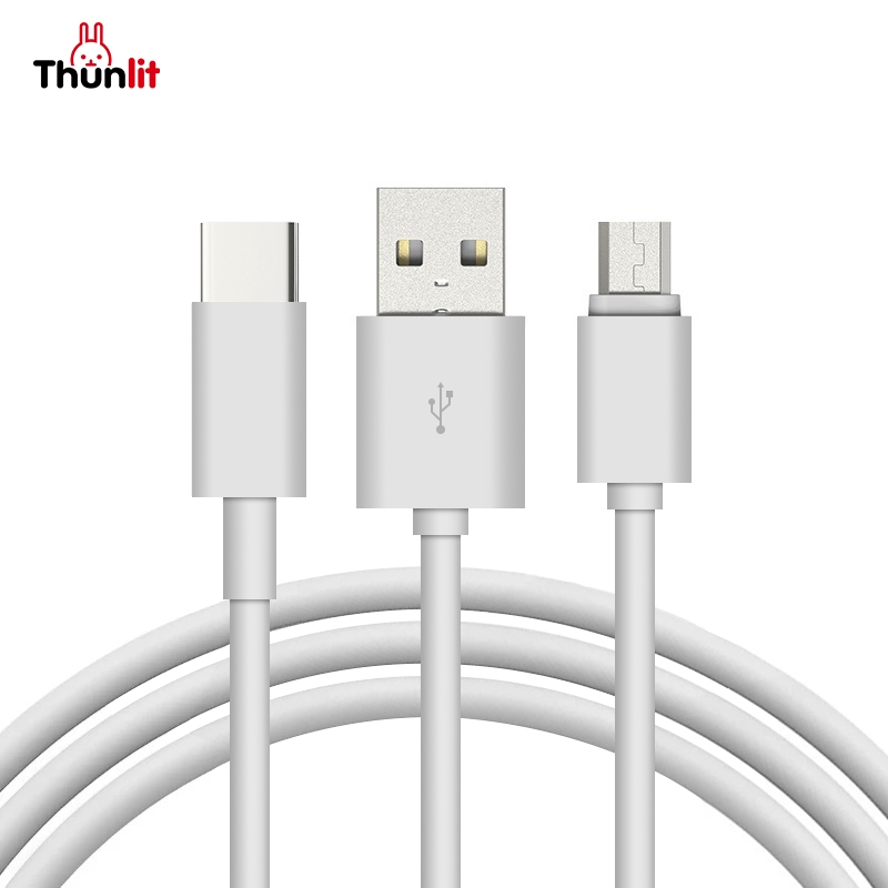 Thunlit 5V 1A สายชาร์จ 1.5m Type-C Micro USB Charger สายไฟสําหรับโทรศัพท์ Android พัดลมและโคมไฟ