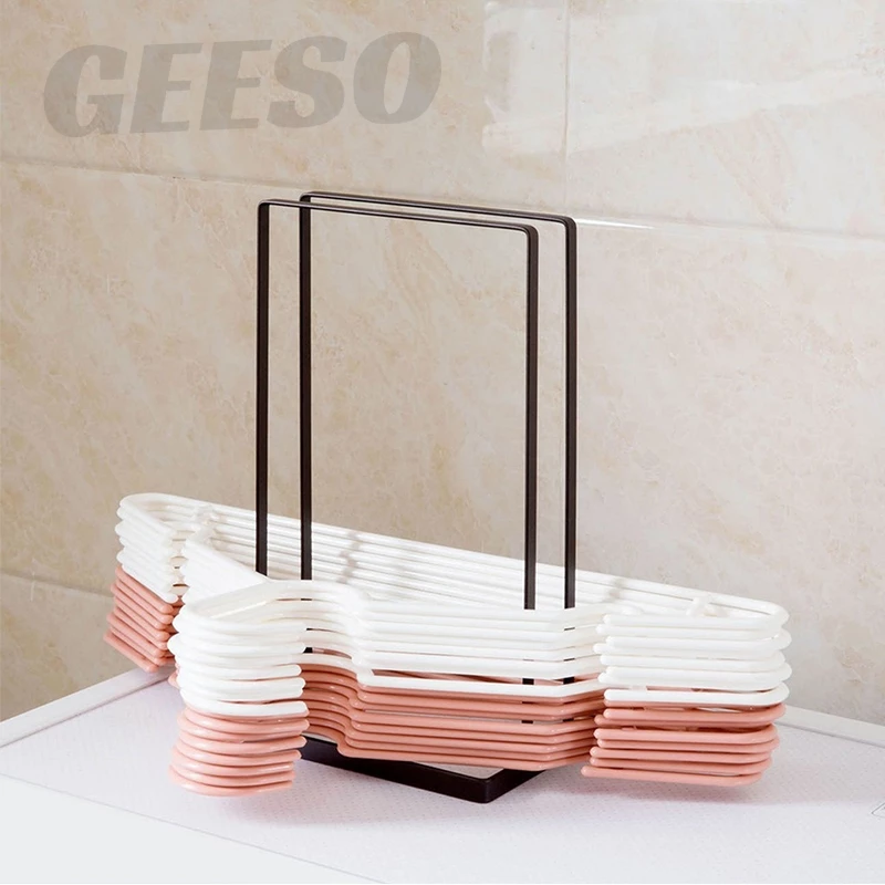 GEESO ที่เก็บไม้แขวนเสื้อ สูง27ซม.ที่จัดระเบียบไม้แขวนเสื้อ ไม่ต้องเจาะ ใช้งานสะดวก ประหยัดพื้นที่ Clothes Drying Rack Clothes Hanger Rack Clothes Rack 衣架置物架 thumbnail 6