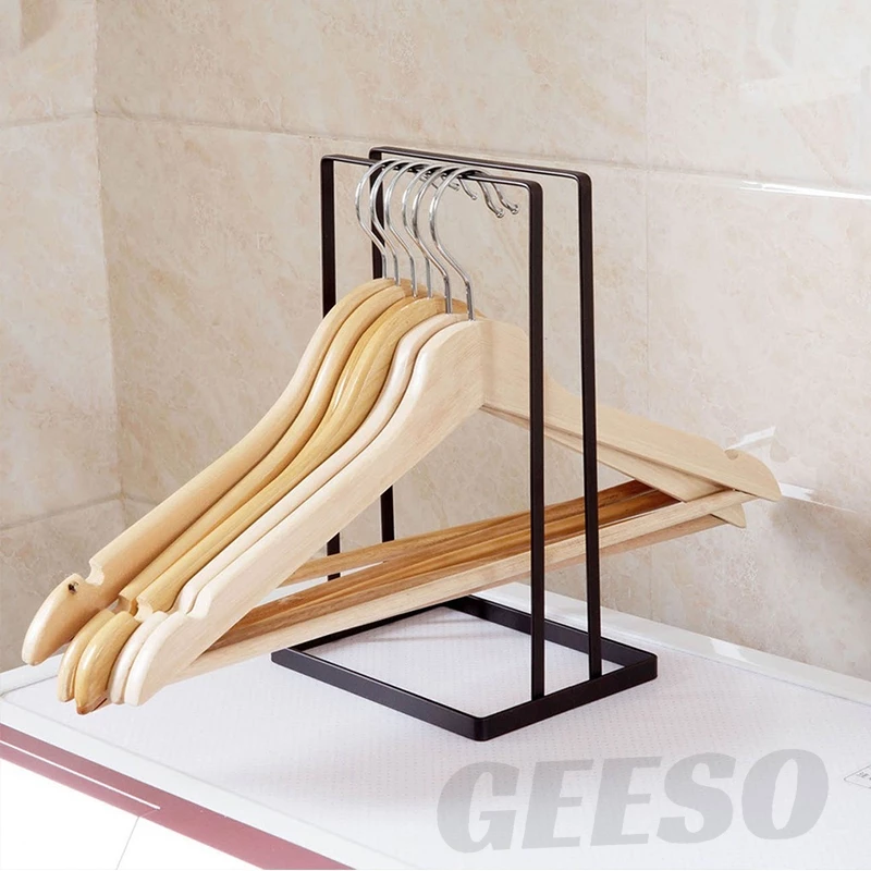 GEESO ที่เก็บไม้แขวนเสื้อ สูง27ซม.ที่จัดระเบียบไม้แขวนเสื้อ ไม่ต้องเจาะ ใช้งานสะดวก ประหยัดพื้นที่ Clothes Drying Rack Clothes Hanger Rack Clothes Rack 衣架置物架 thumbnail 8