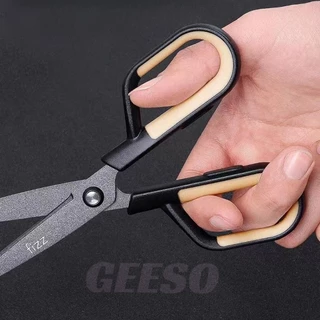 GEESO 2 in 1 กรรไกรการเคลือบฟลูออรีน คมกริบ เป็นกรรไกรและตรงปลอกเป็นคัทเตอร์ในตัว ตัดเทปกาวได้ ไม่เหนี้ยวติดกรรไกร Multi-Purpose Scissors Utility Knife for Home Office Art 二合一剪刀