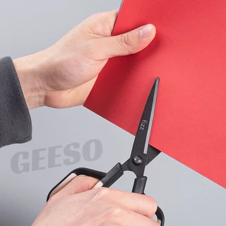 GEESO 2 in 1 กรรไกรการเคลือบฟลูออรีน คมกริบ เป็นกรรไกรและตรงปลอกเป็นคัทเตอร์ในตัว ตัดเทปกาวได้ ไม่เหนี้ยวติดกรรไกร Multi-Purpose Scissors Utility Knife for Home Office Art 二合一剪刀