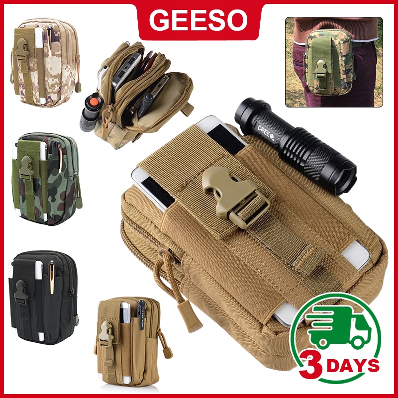 GEESO อุปกรณ์เดินป่า ผจญภัย กระเป๋าเอวแฟชั่น อุปกรณ์เสริม โมล ผู้ชาย กีฬากลางแจ้ง ปีนเขา สบายๆ เอว ไนลอน แพ็ค Waterproof Outdoor Sport Bag 防水运动腰包